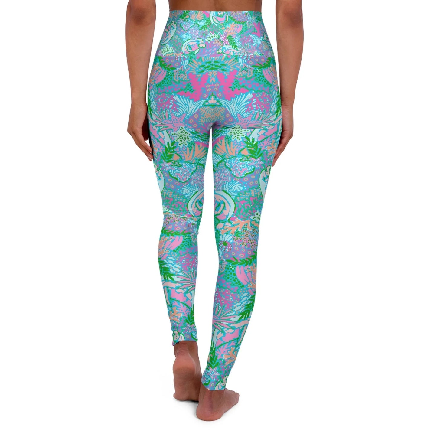 Manatee Paradise High Waisted Yoga Leggings - All Over Prints