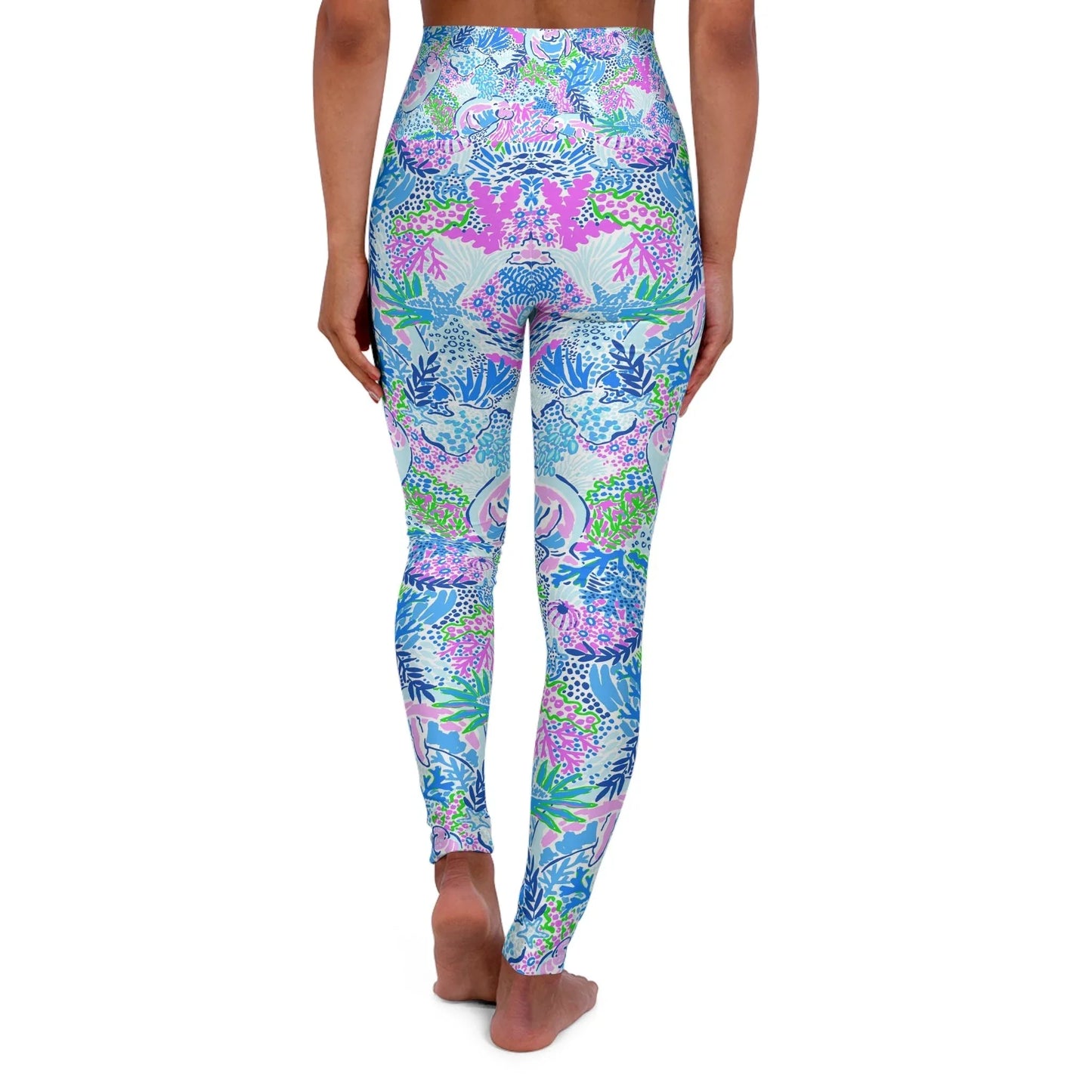 Manatee Paradise High Waisted Yoga Leggings - All Over Prints