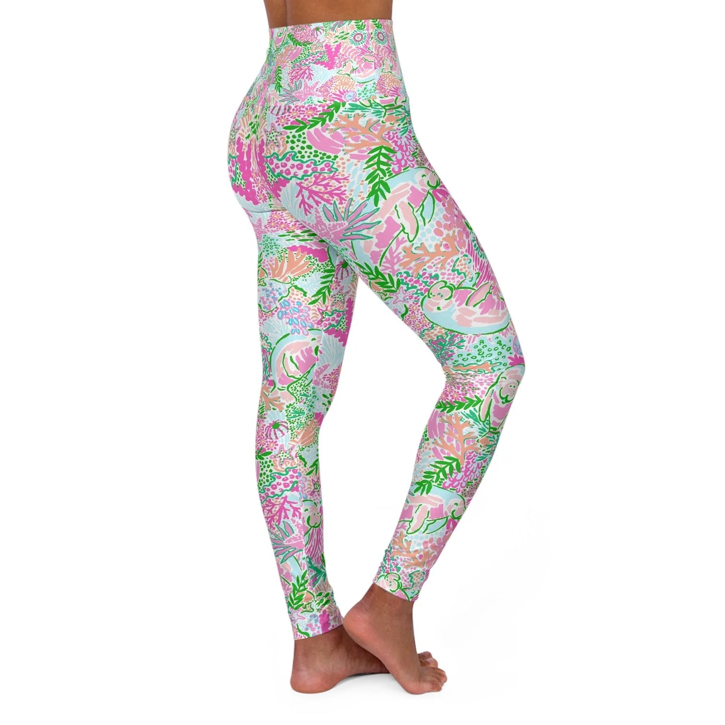 Manatee Paradise High Waisted Yoga Leggings - All Over Prints
