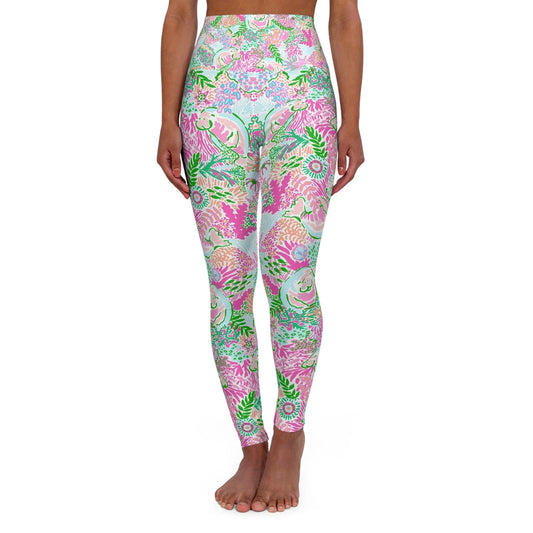 Manatee Paradise High Waisted Yoga Leggings - XS - All Over Prints