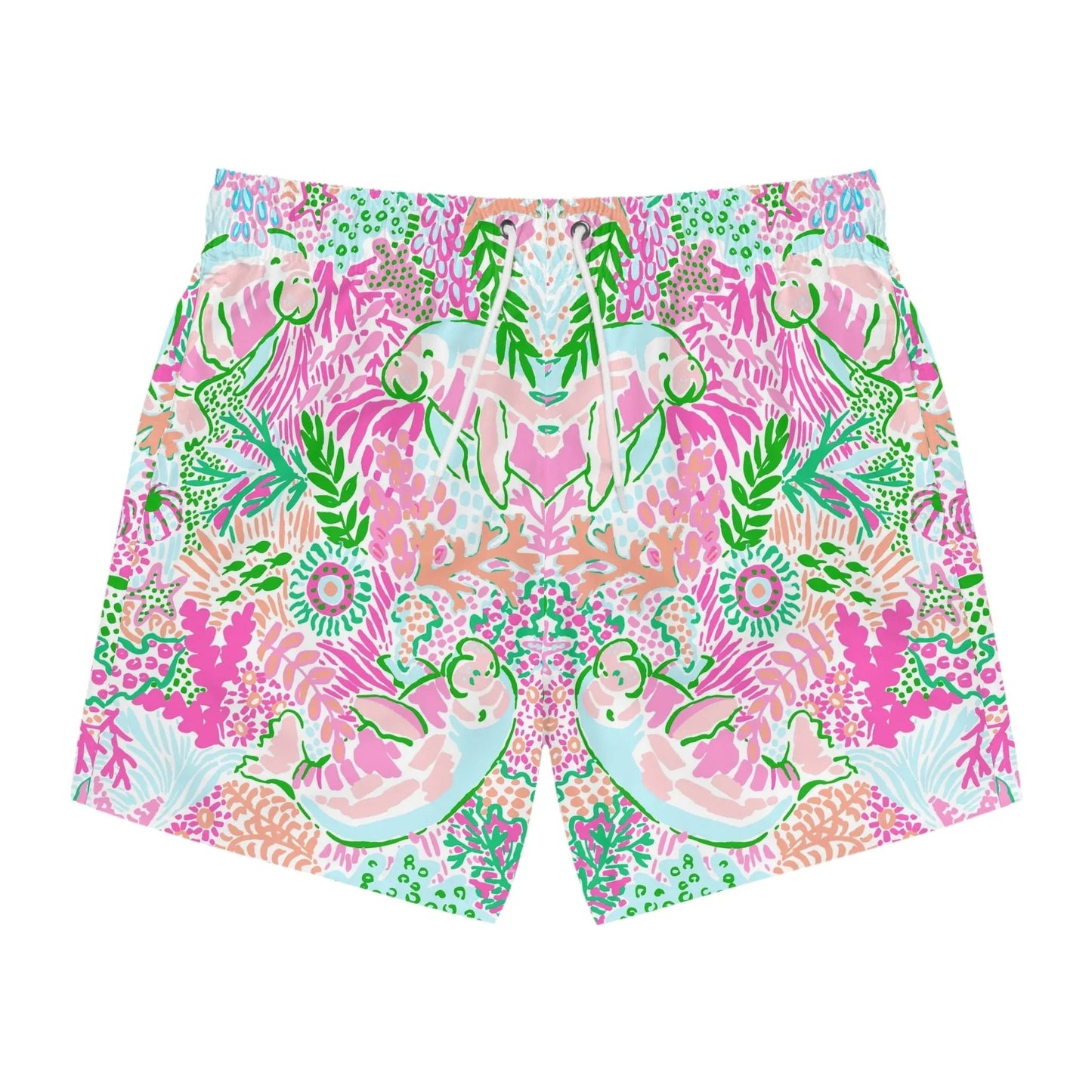 Manatee Paradise Swim Trunks - XS / Seam thread color automatically matched to design - All Over Prints