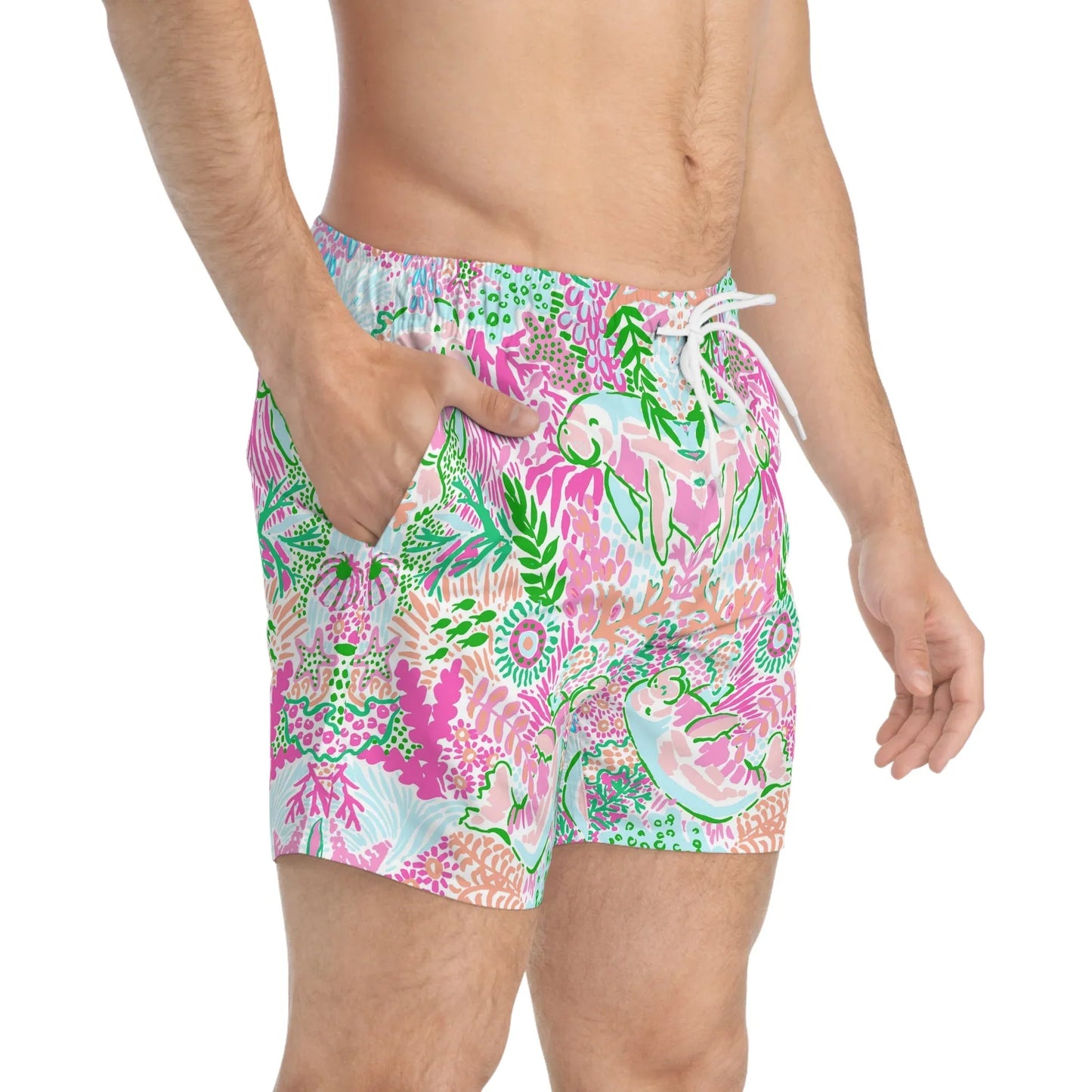 Manatee Paradise Swim Trunks - All Over Prints