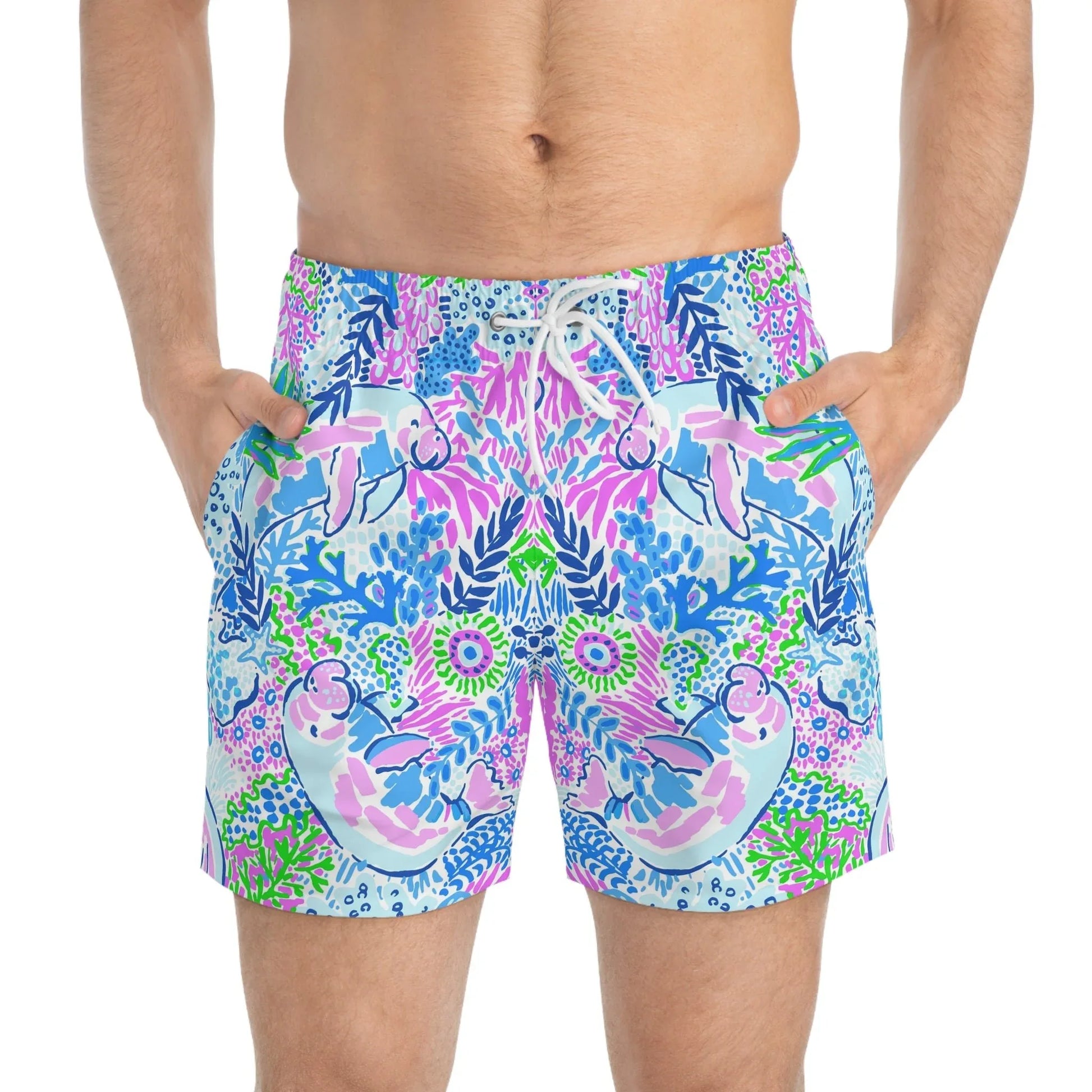 Manatee Paradise Swim Trunks - All Over Prints