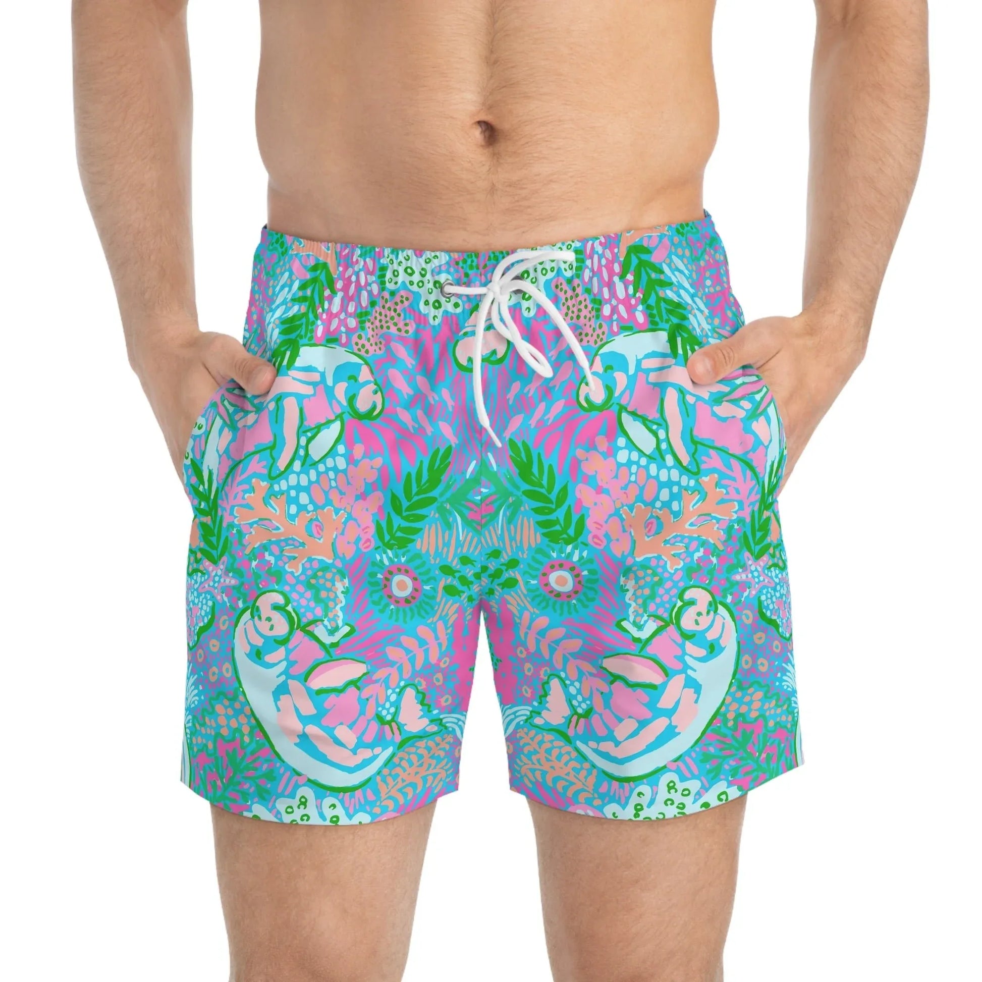 Manatee Paradise Swim Trunks - All Over Prints