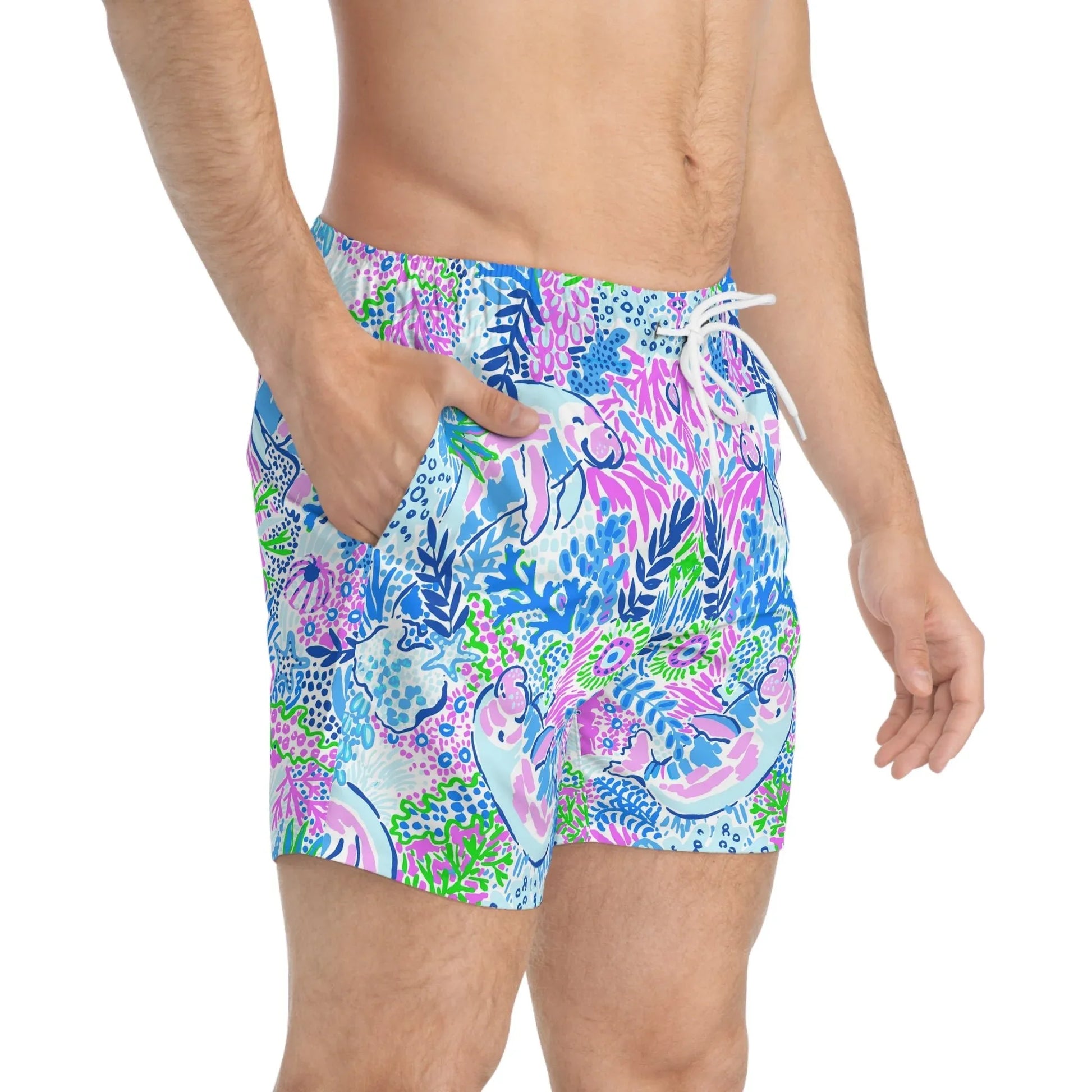 Manatee Paradise Swim Trunks - All Over Prints