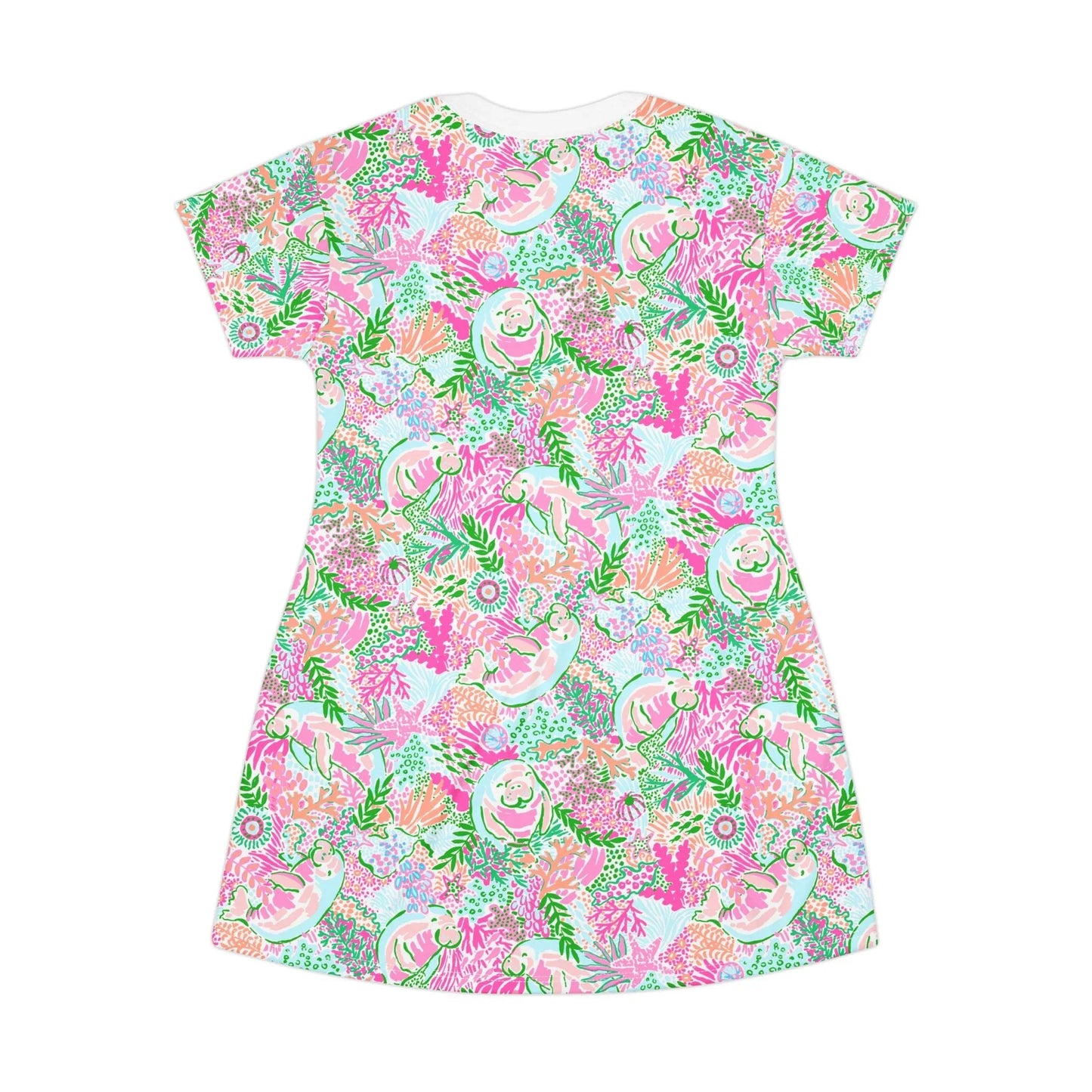 Manatee Paradise T-Shirt Dress - All Over Prints