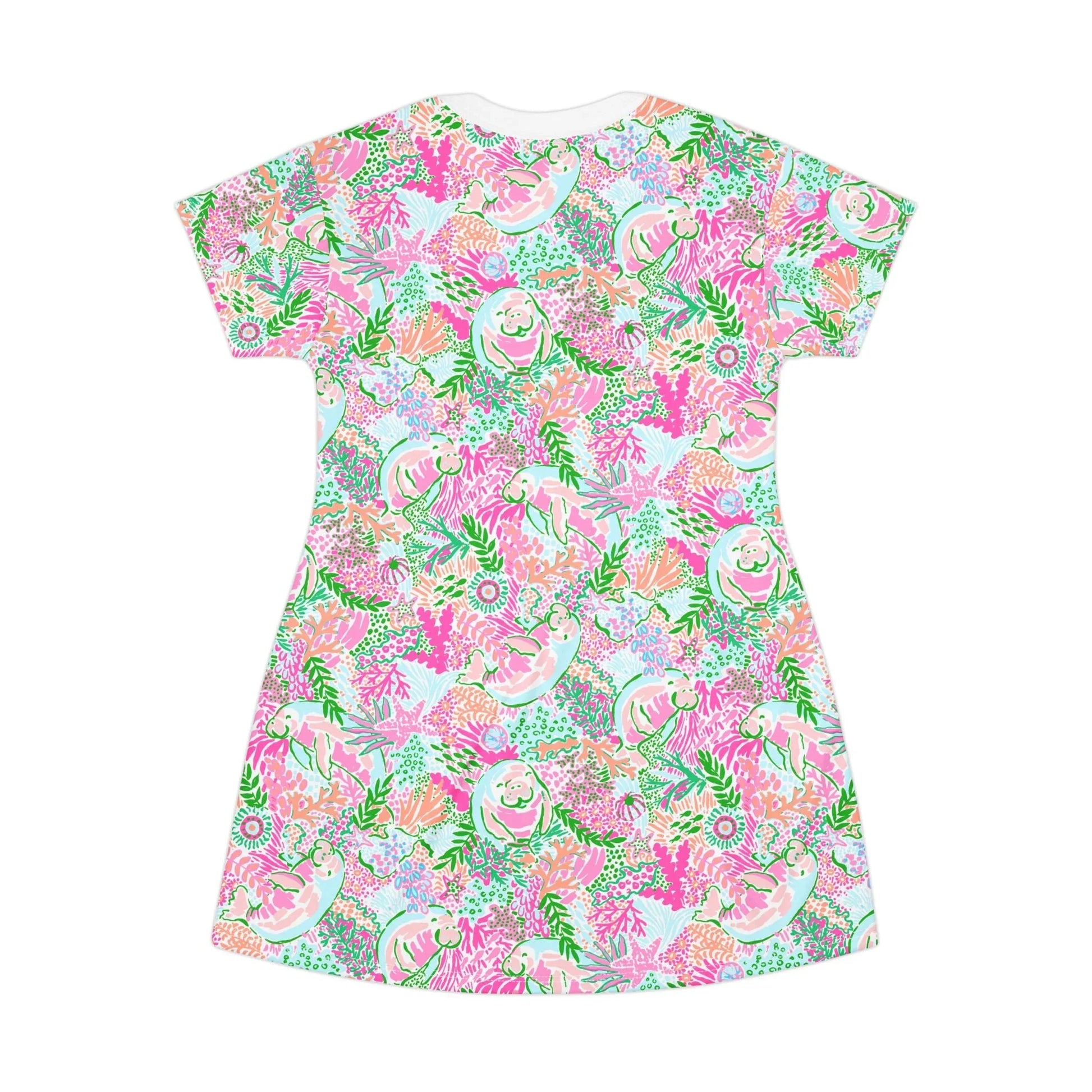 Manatee Paradise T-Shirt Dress - All Over Prints