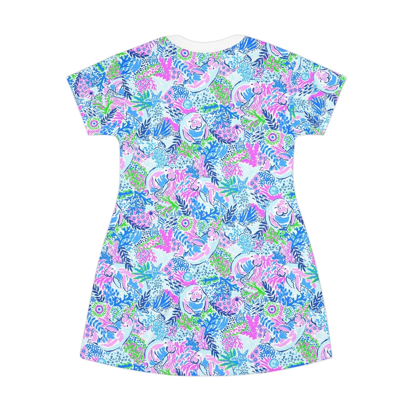 Manatee Paradise T-Shirt Dress - All Over Prints