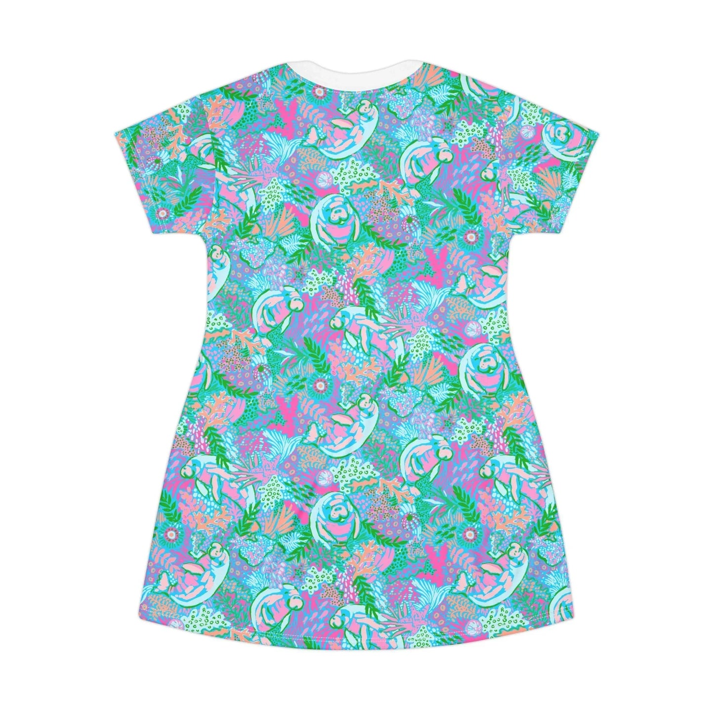 Manatee Paradise T-Shirt Dress - All Over Prints
