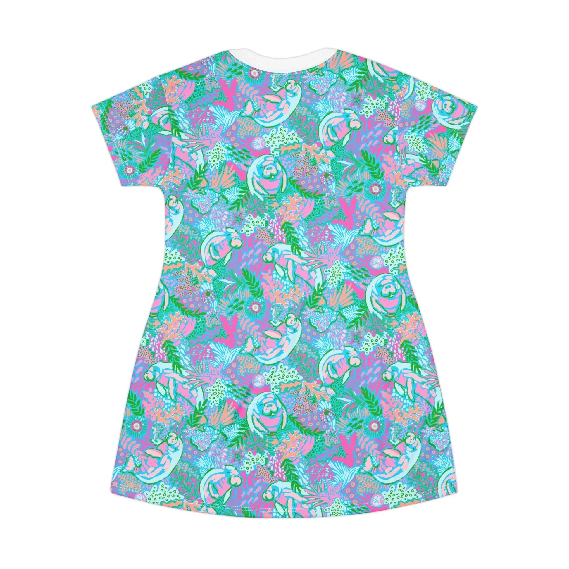 Manatee Paradise T-Shirt Dress - All Over Prints