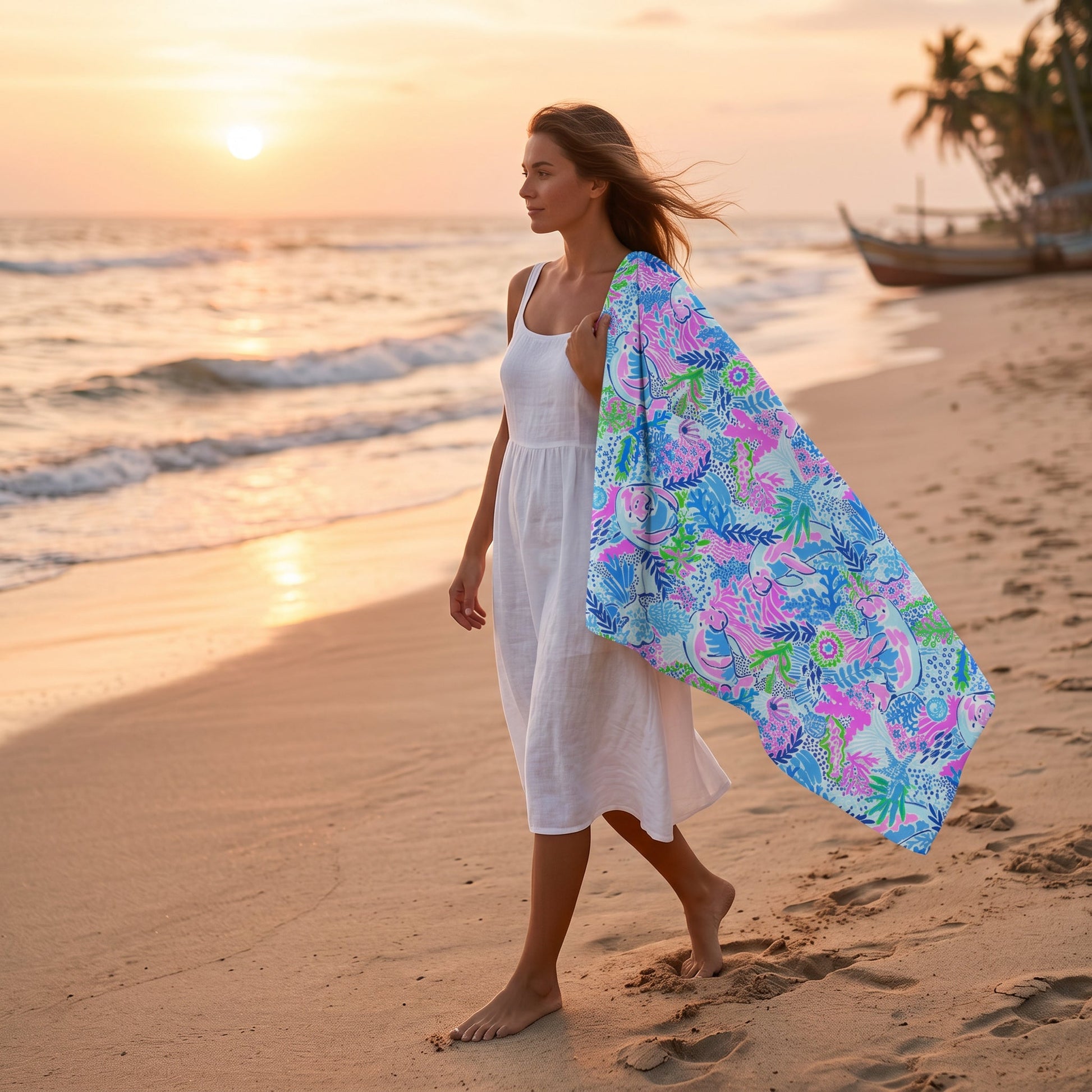 Manatee Paradise Towel – RELLE Fashion & Lifestyle – Product Image