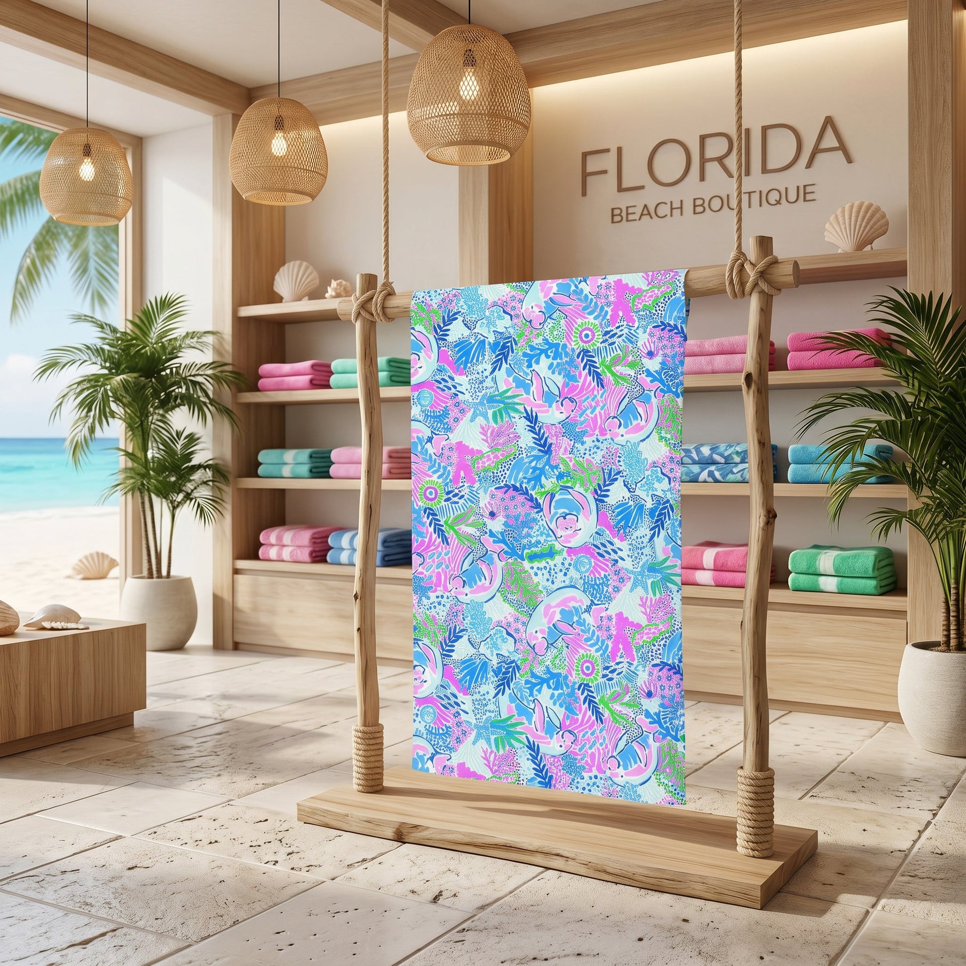 Manatee Paradise Towel – RELLE Fashion & Lifestyle – Product Image