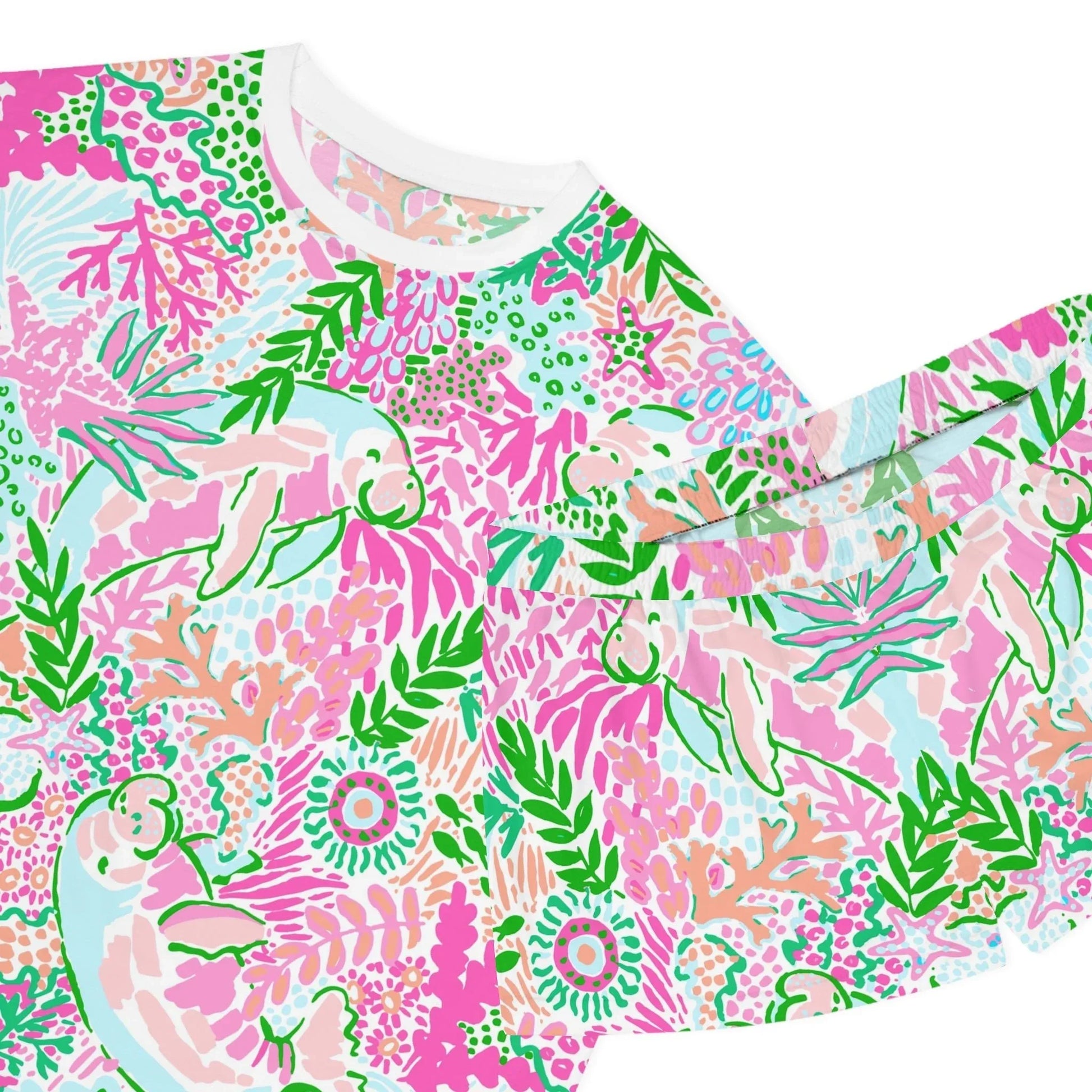 Manatee Paradise Women’s Short Pajama Set - All Over Prints