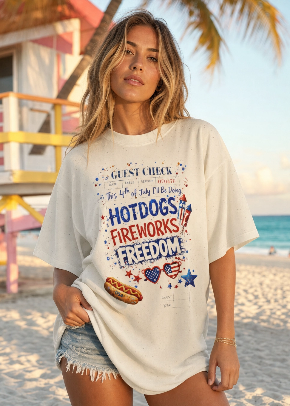Patriotic Guest Check T-Shirt