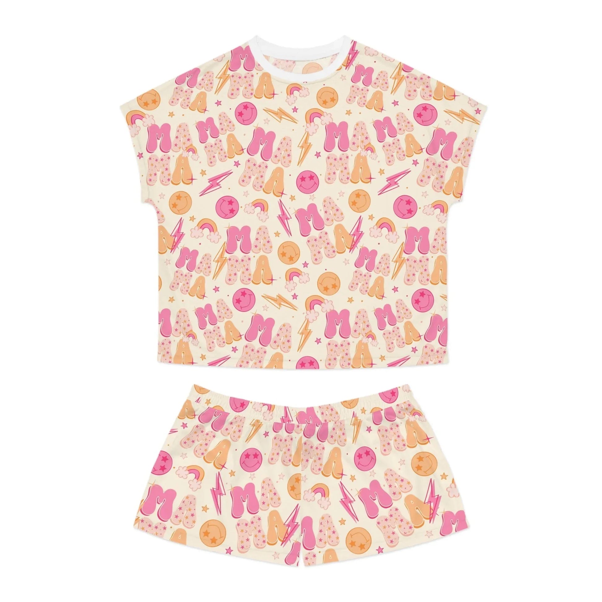 Mommin’ Like a Boss Short Pajama Set - S / White - All Over Prints