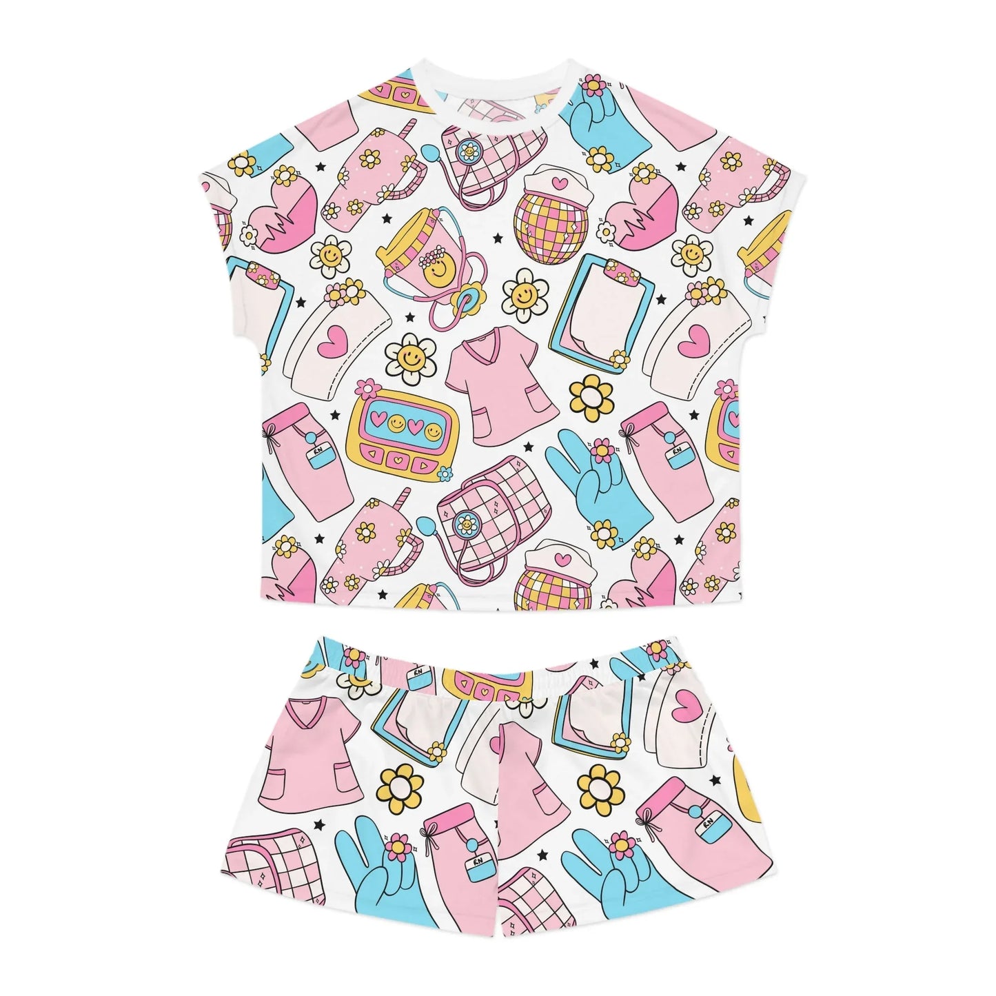 Nurse Pajama - S / White - All Over Prints