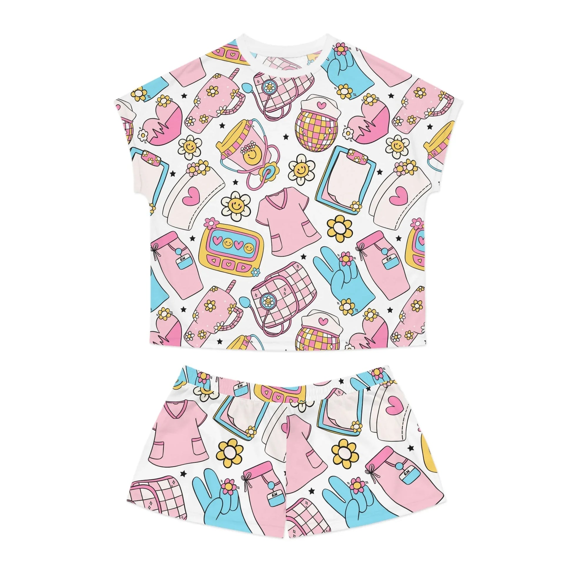 Nurse Pajama - S / White - All Over Prints