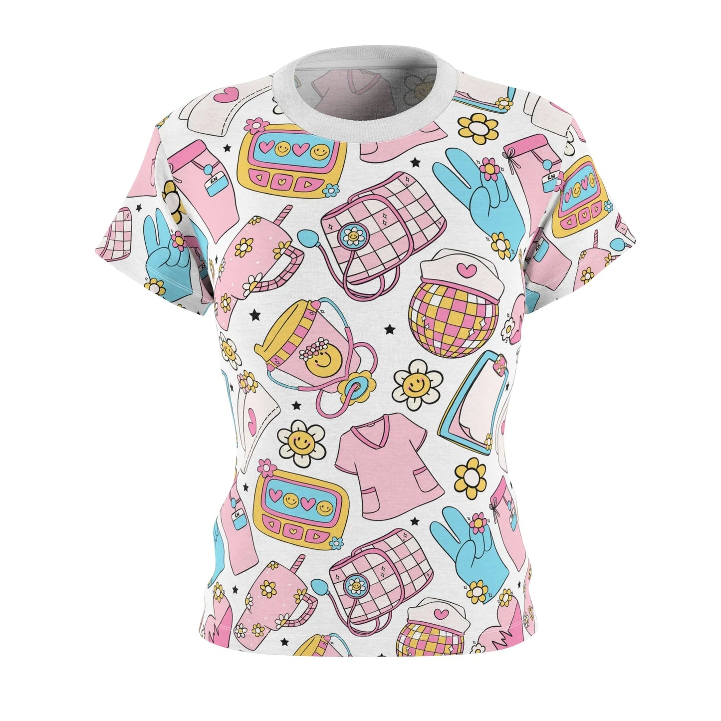 Nurse T-Shirt - XS / White stitching / 4 oz. - All Over Prints