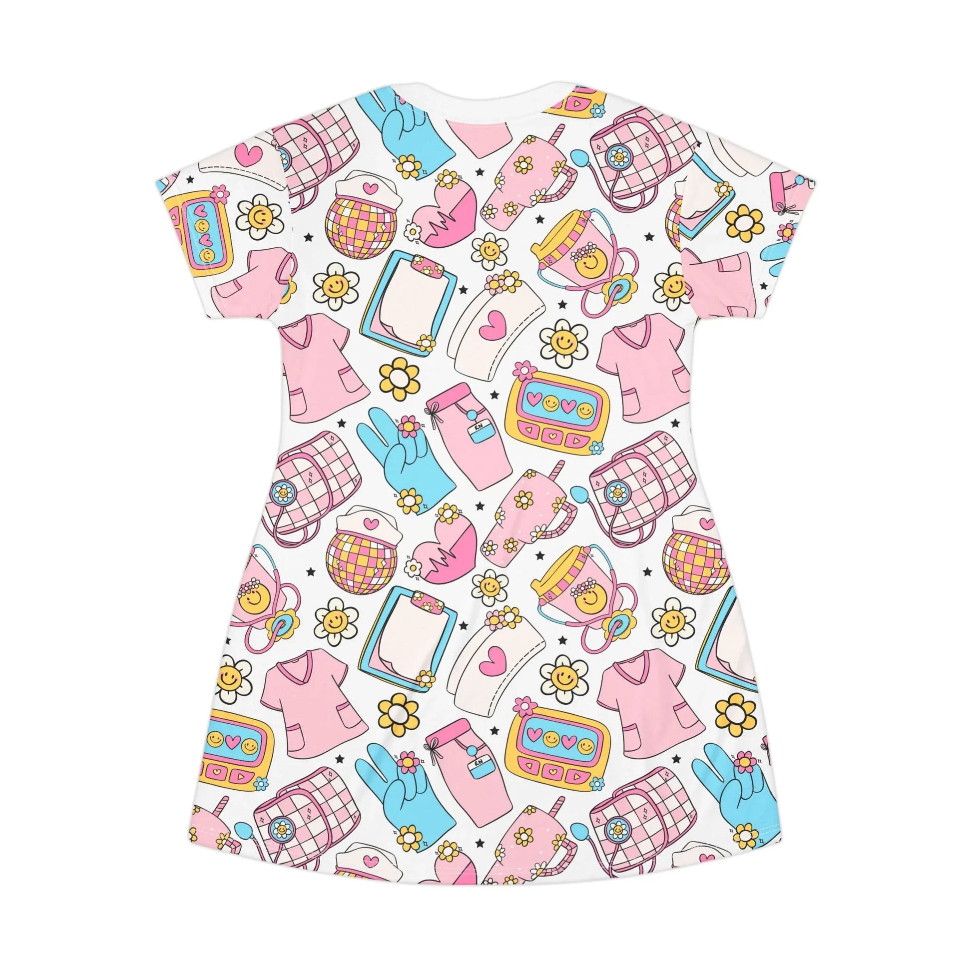 Nurse T-Shirt Dress - All Over Prints
