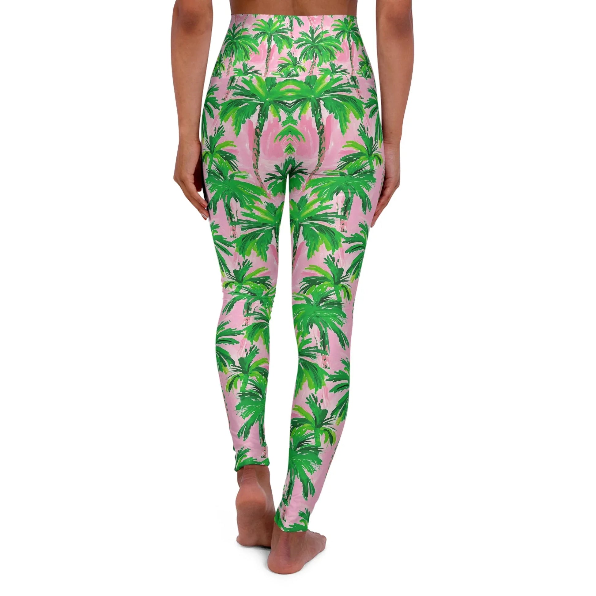 Palm Beach High Waisted Yoga Leggings - All Over Prints