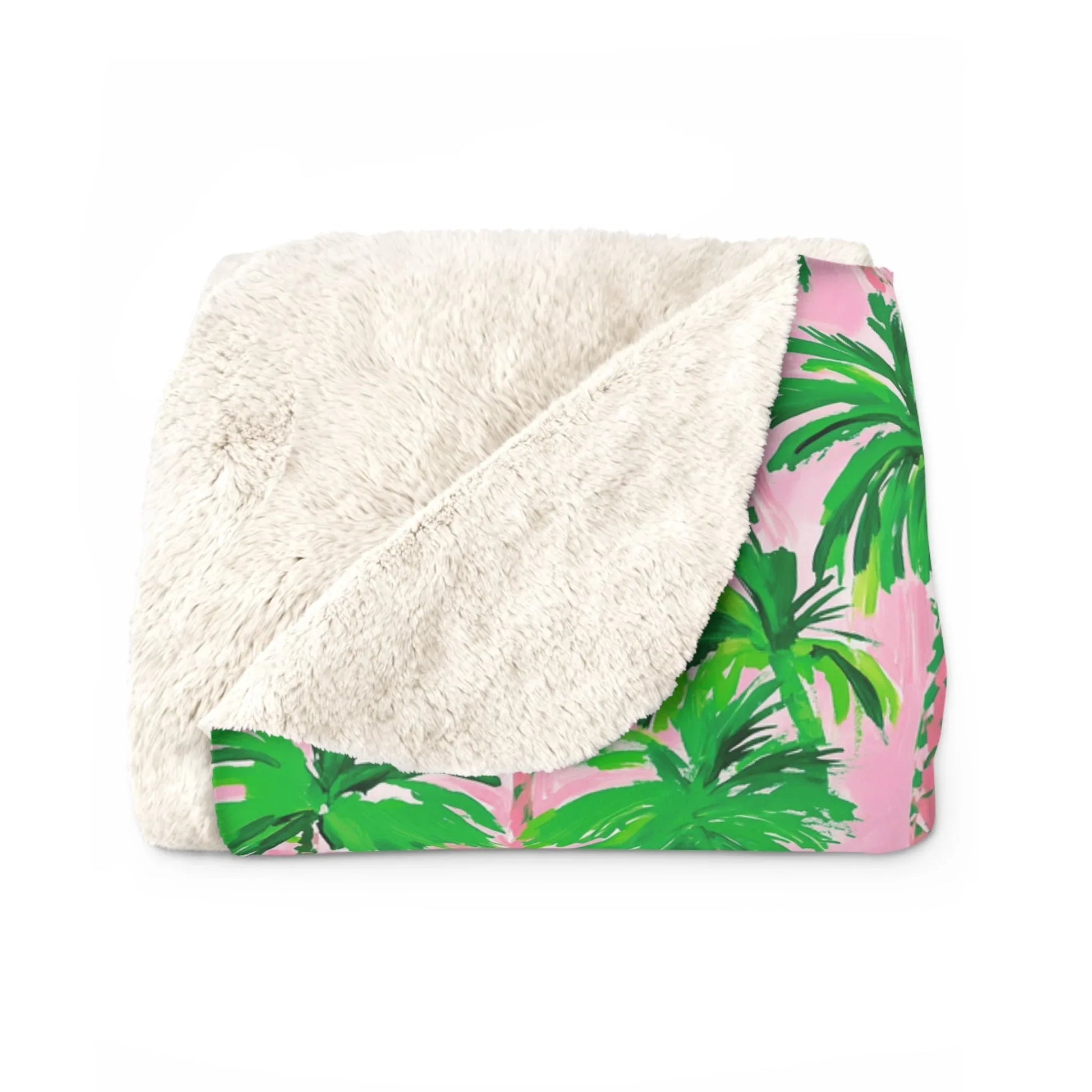 Palm Beach Sherpa Fleece Blanket - 50’’ × 60’’ - Home Decor