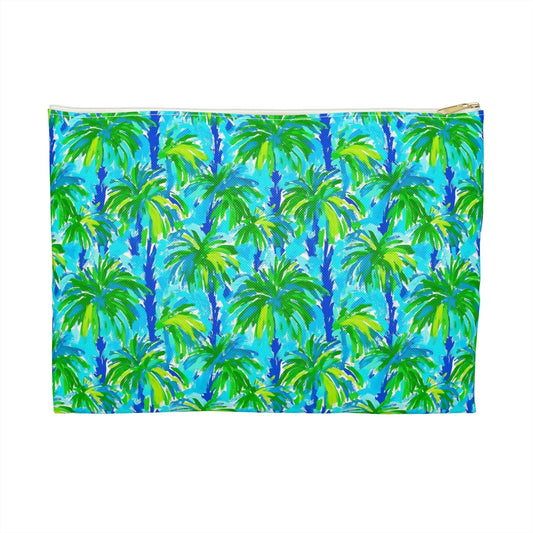 Palm Coast Accessory Pouch - Large / White zipper - Bags
