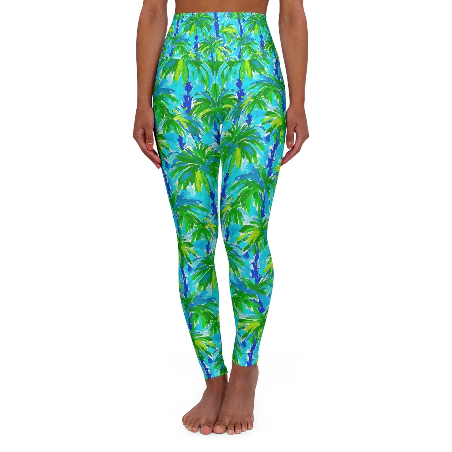 Palm Coast High Waisted Yoga Leggings - XS - All Over Prints