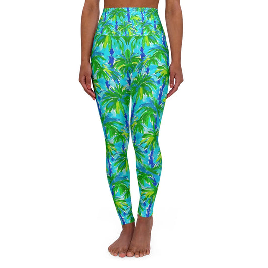Palm Coast High Waisted Yoga Leggings - XS - All Over Prints
