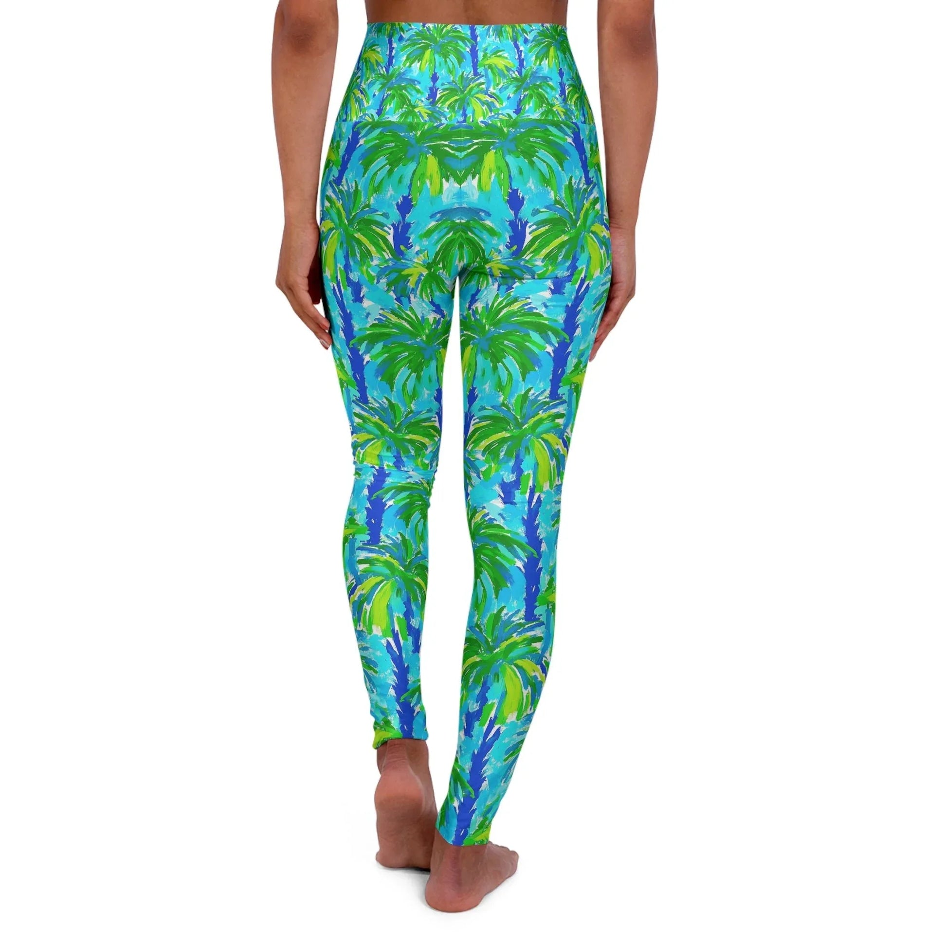 Palm Coast High Waisted Yoga Leggings - All Over Prints