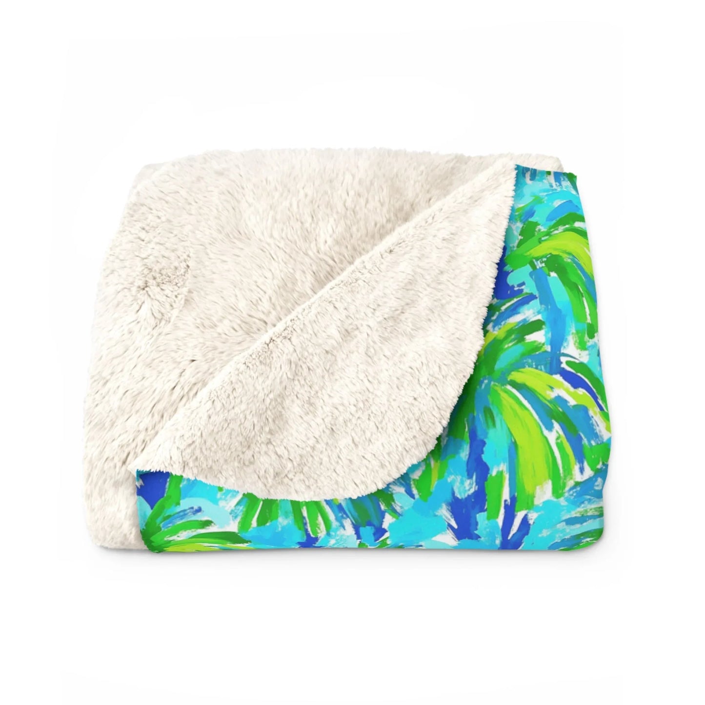 Palm Coast Sherpa Fleece Blanket - 50’’ × 60’’ - Home Decor
