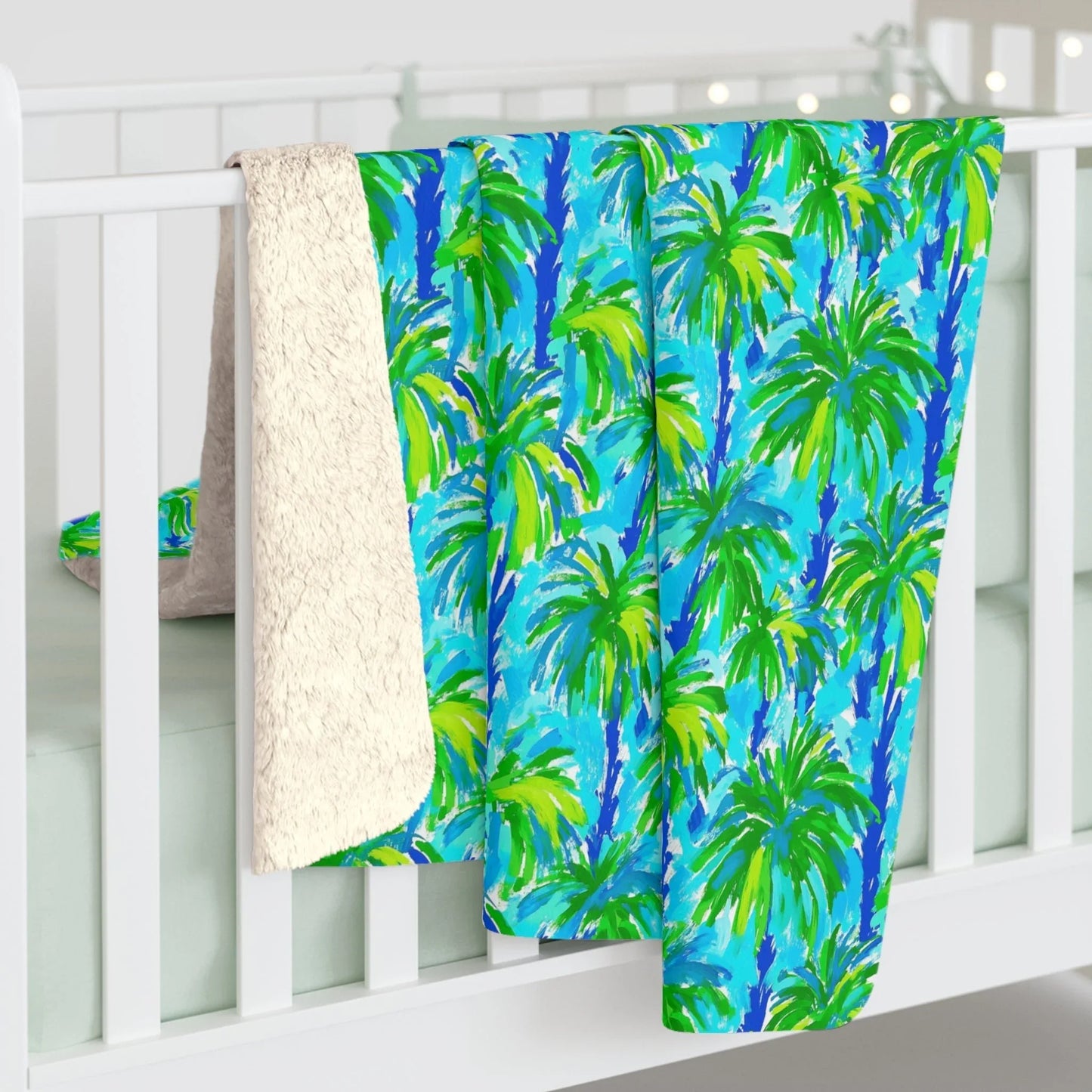 Palm Coast Sherpa Fleece Blanket - 50’’ × 60’’ - Home Decor