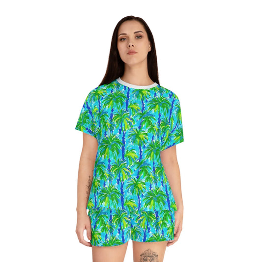 Palm Coast Women’s Short Pajama Set - All Over Prints