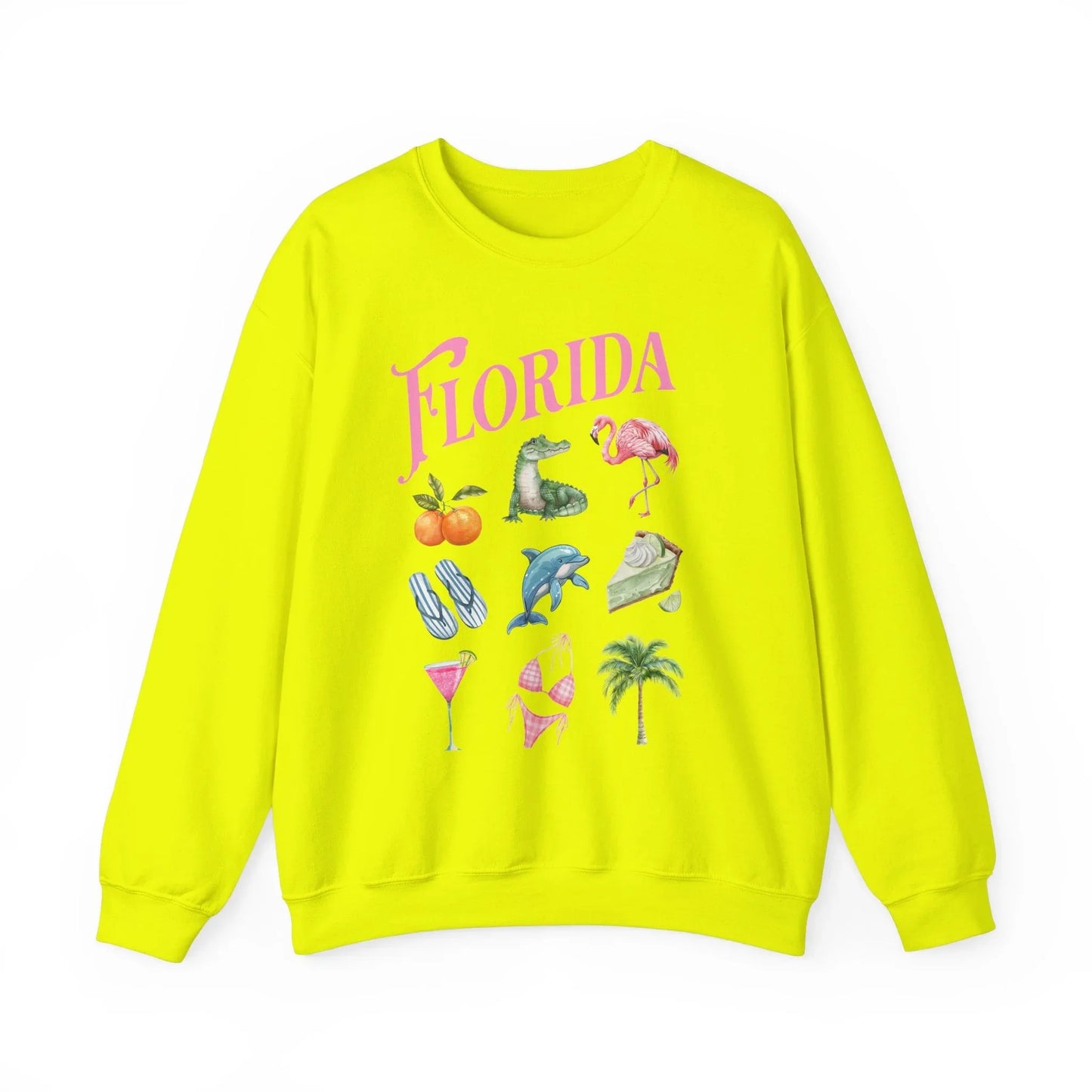 Palm Paradise Sweatshirt | Unisex - Safety Green / S