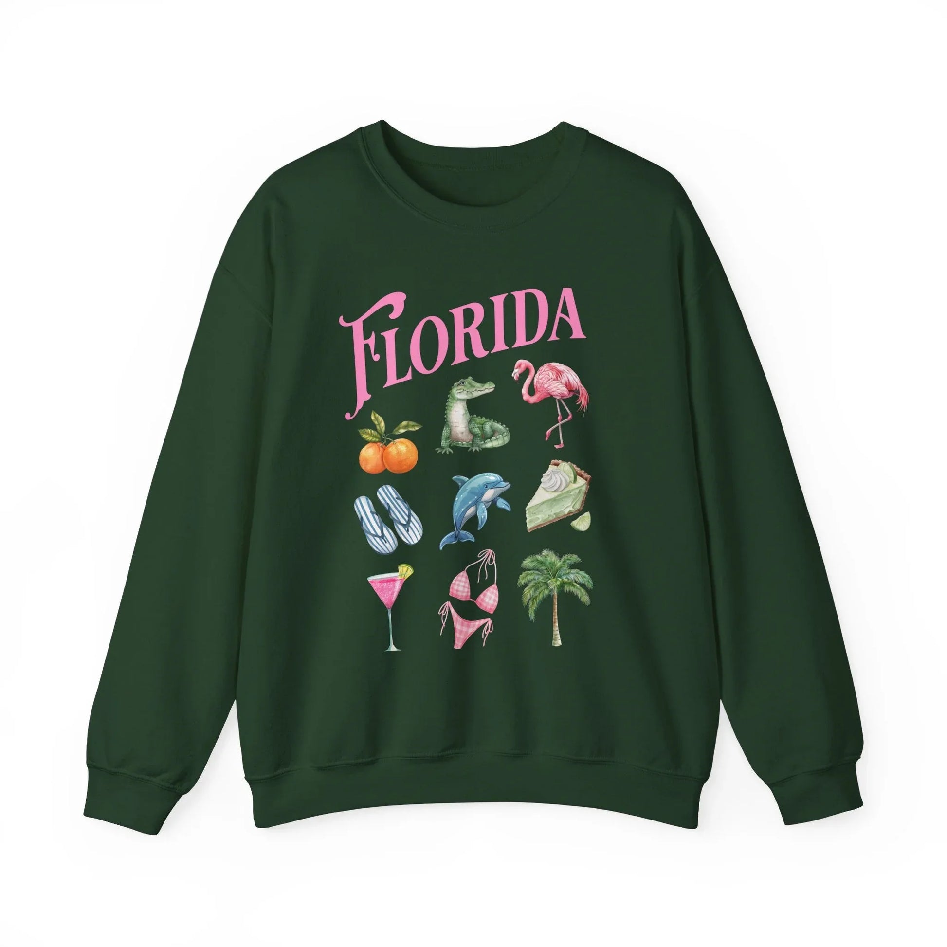 Palm Paradise Sweatshirt | Unisex - Forest Green / S