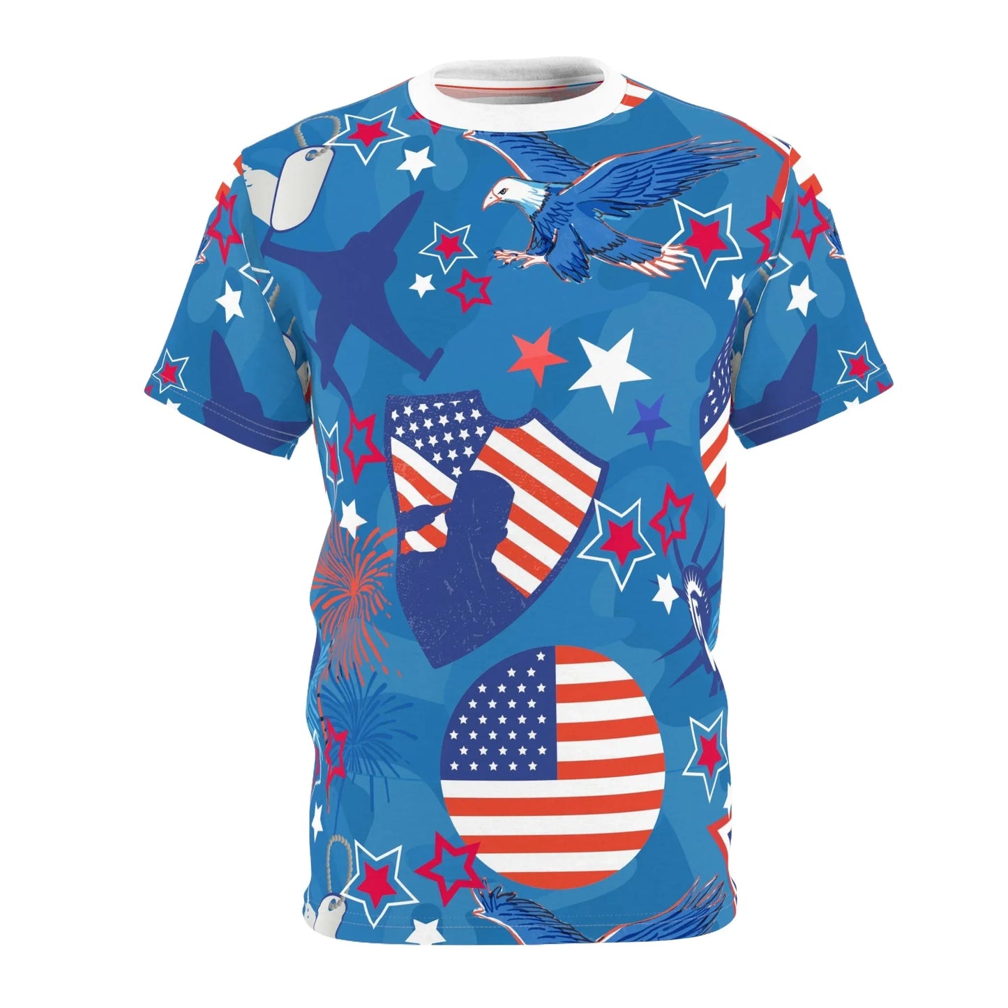 Patriot Duty All-Over-Print T-Shirt - White stitching / 4 oz. / S - All Over Prints
