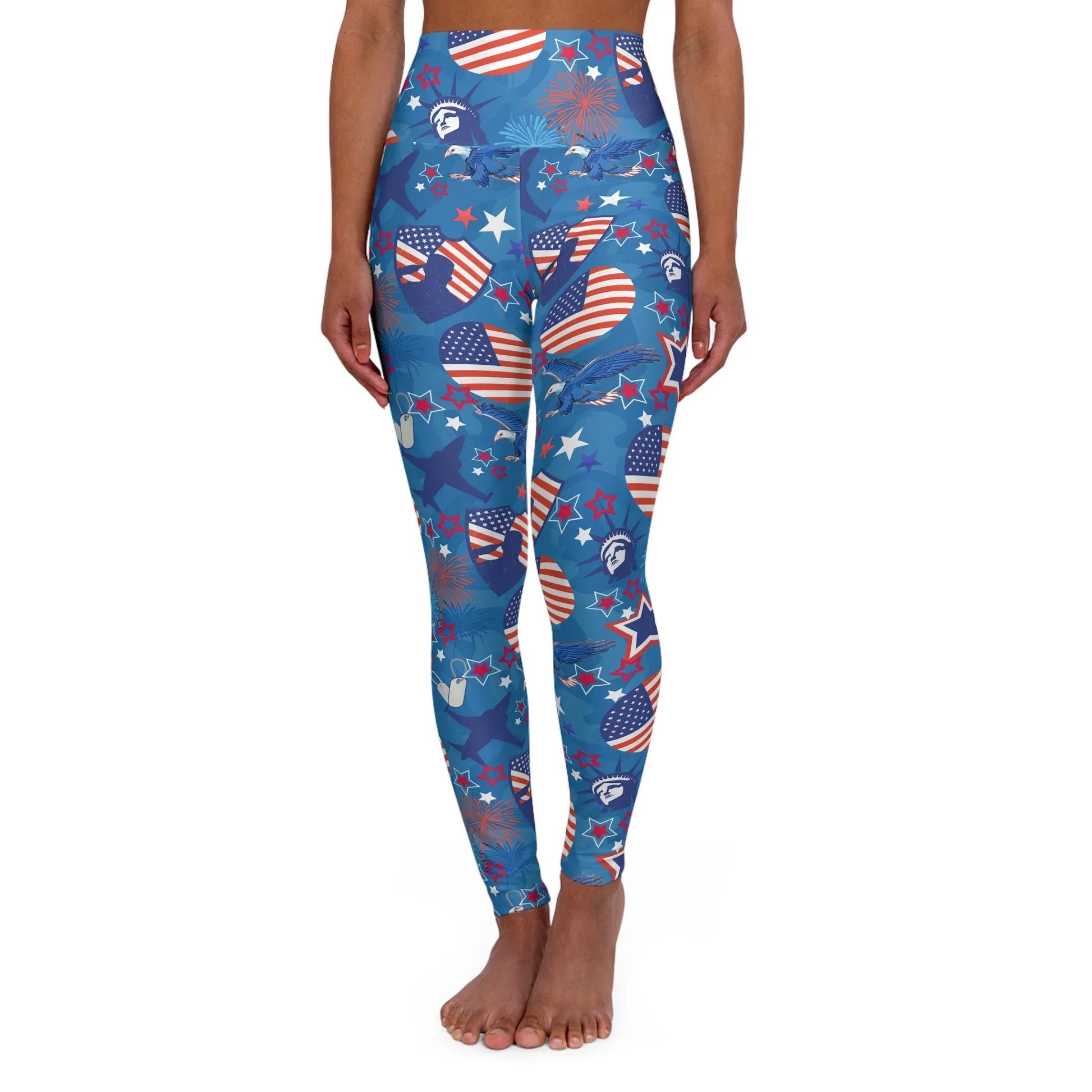 Patriot Duty High Waisted Yoga Leggings - XS - All Over Prints
