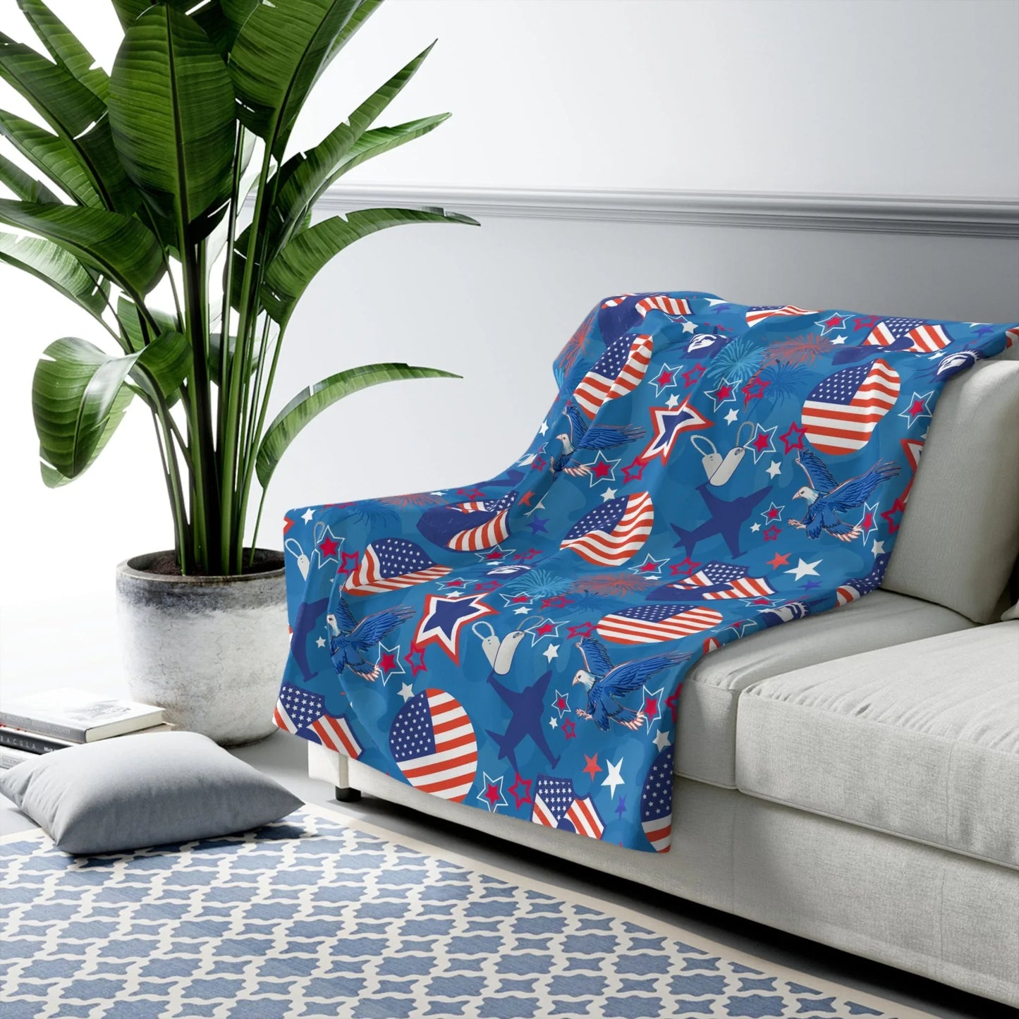Patriot Duty Sherpa Fleece Blanket - 50’’ × 60’’ - Home Decor