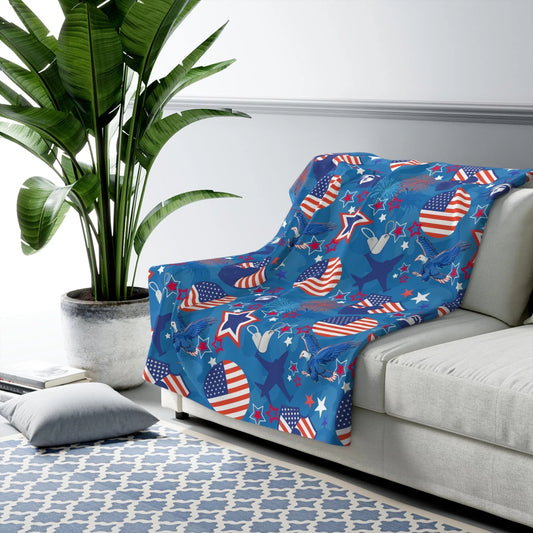 Patriot Duty Sherpa Fleece Blanket - 50’’ × 60’’ - Home Decor