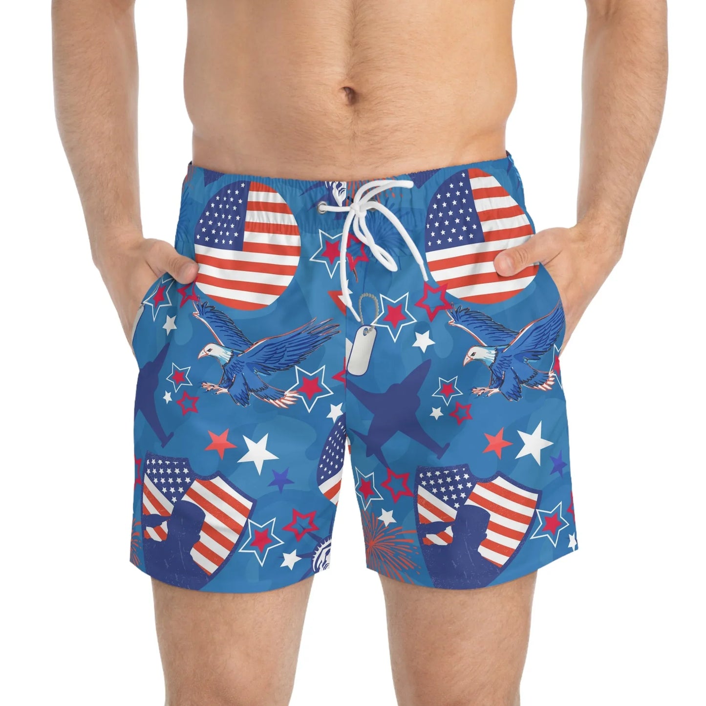 Patriot Duty Swim Trunks - All Over Prints