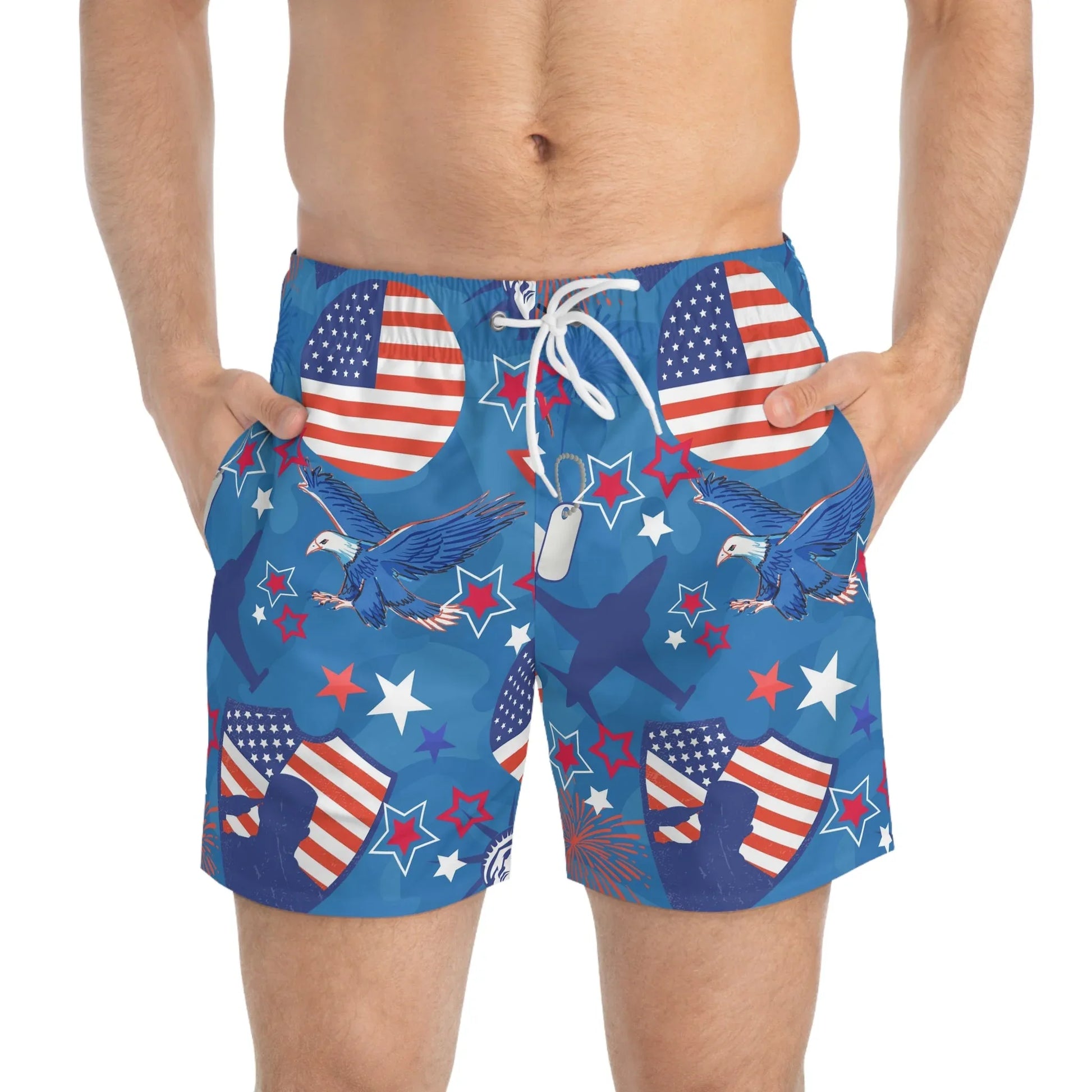Patriot Duty Swim Trunks - All Over Prints