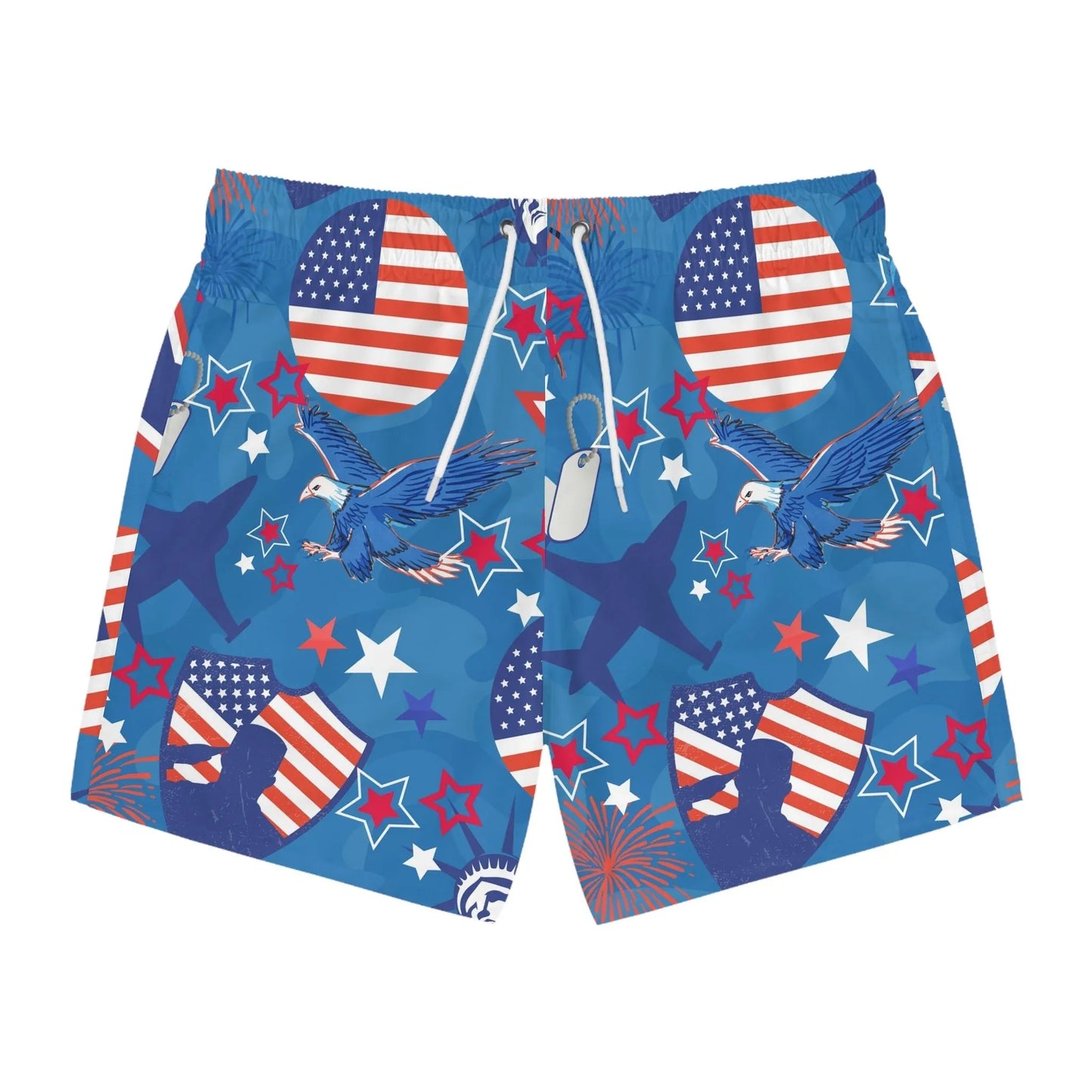 Patriot Duty Swim Trunks - L / Seam thread color automatically matched to design - All Over Prints
