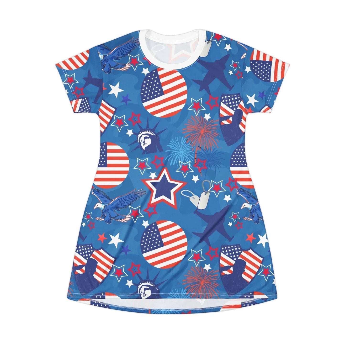 Patriot Duty T-Shirt Dress - XS - All Over Prints