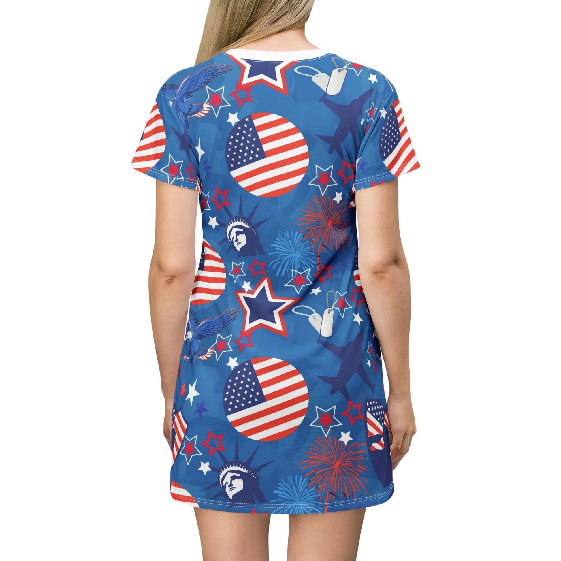 Patriot Duty T-Shirt Dress - All Over Prints