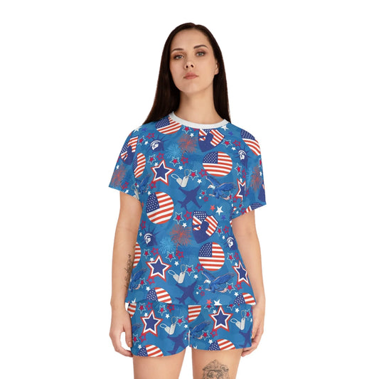 Patriot Duty Women’s Short Pajama Set - All Over Prints