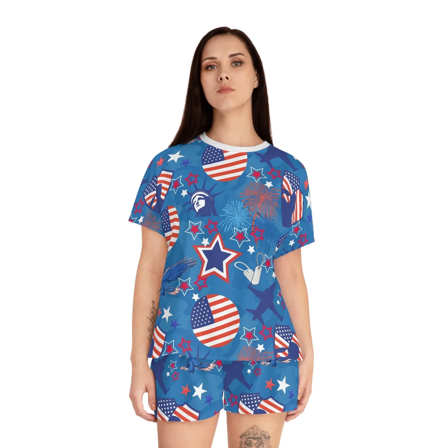 Patriot Duty Women’s Short Pajama Set - All Over Prints