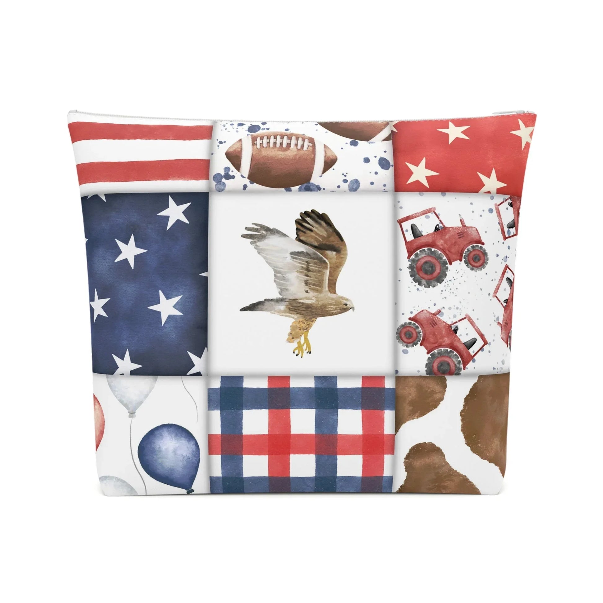 Patriot Patchwork Cosmetic Bag - 10.2’’ × 8.3’’ - Bags