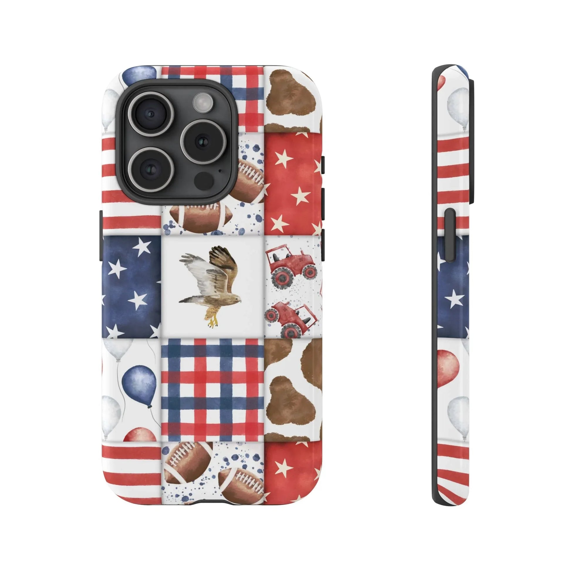 Patriot Patchwork iPhone Case - 15 Pro / Glossy - Phone