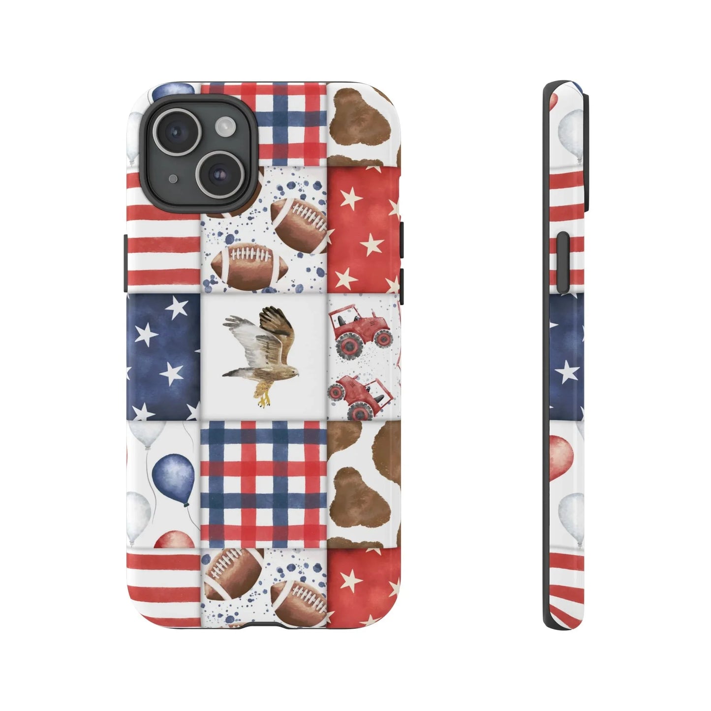 Patriot Patchwork iPhone Case - 15 Plus / Glossy - Phone
