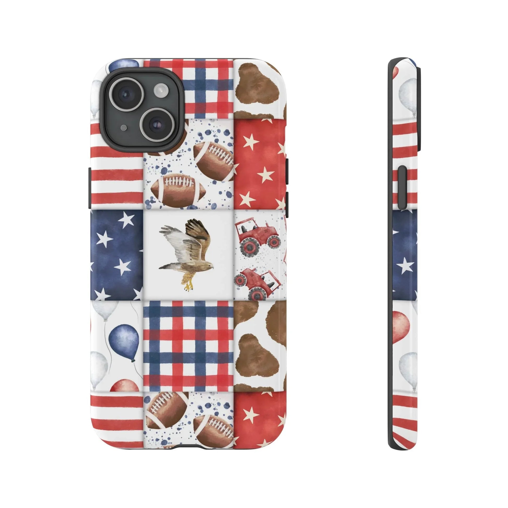 Patriot Patchwork iPhone Case - 15 Plus / Glossy - Phone