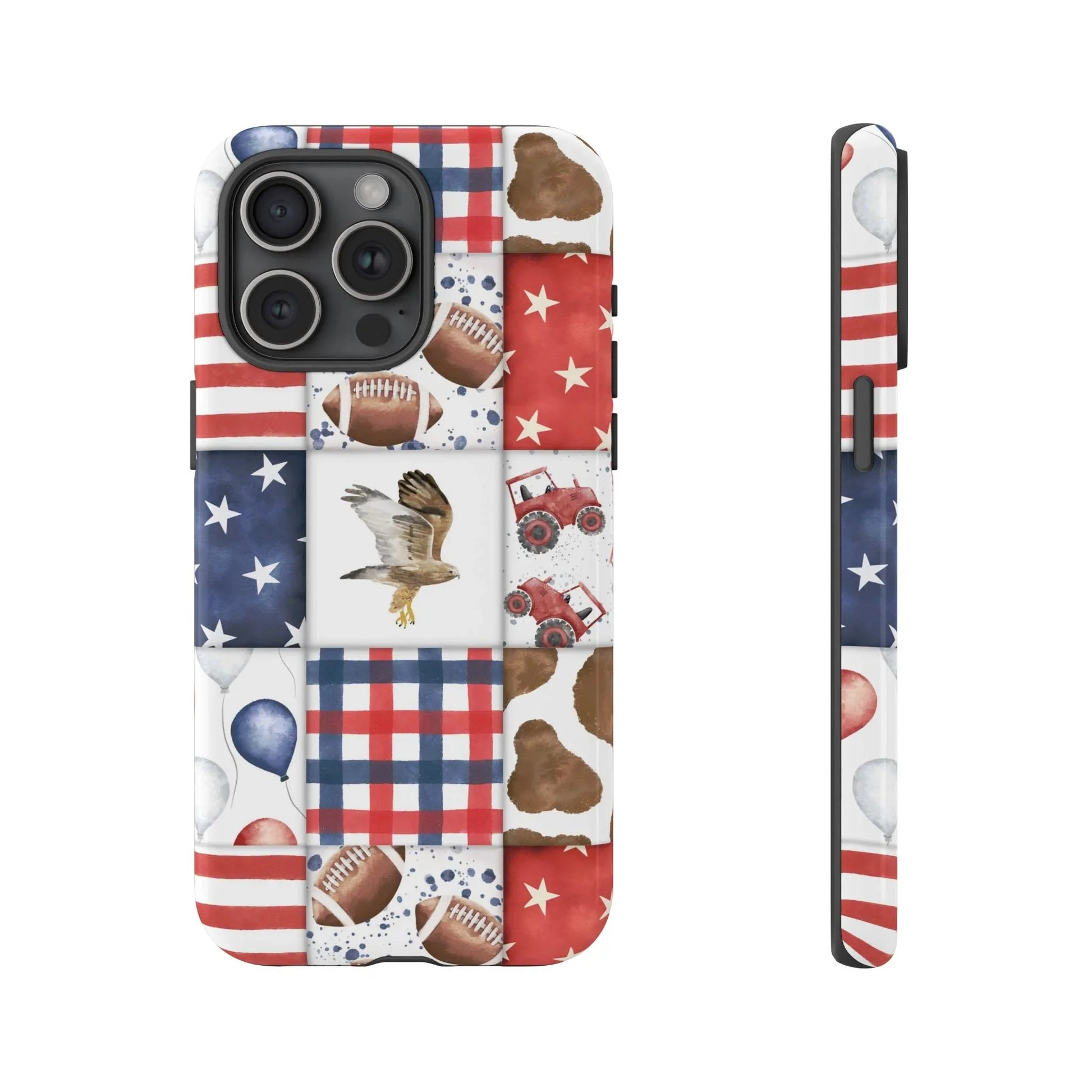 Patriot Patchwork iPhone Case - 15 Pro Max / Glossy - Phone